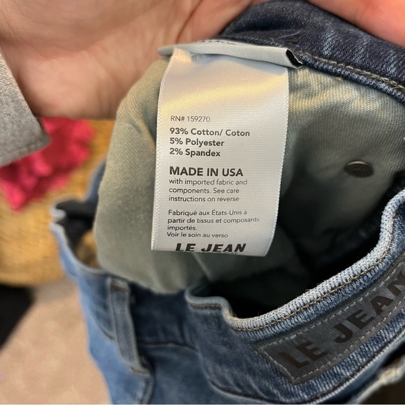 Le Jean Stella Crop Flare Jeans Luna Medium Blue Size 30 - Picture 7 of 7